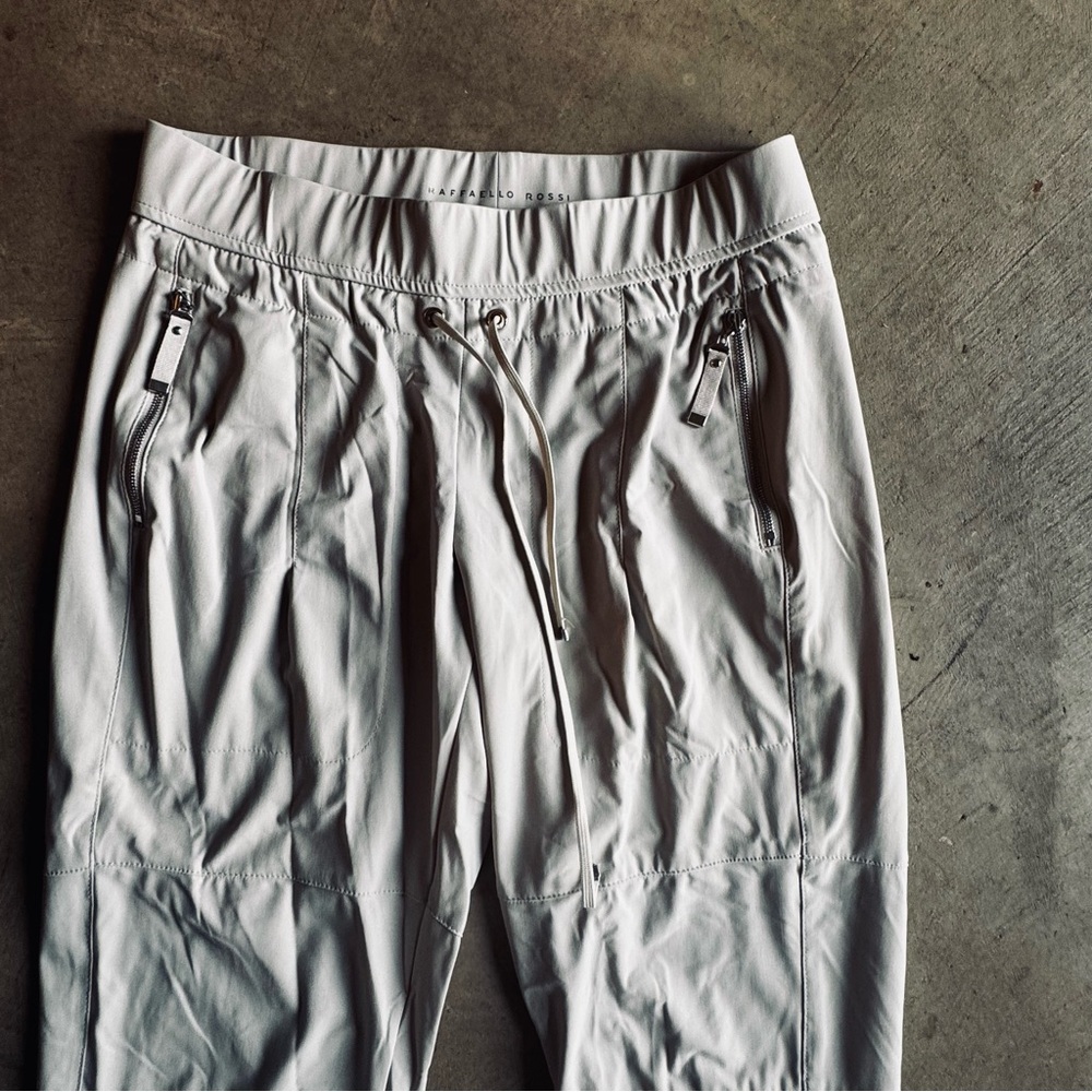 RAFFAELLO ROSSI Cream /Stone Track Athletic Pants, Zip Pockets (4) - Picture 4 of 12